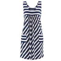 Fashion striped dress  summer dress  loose simple sleeveless dress women's clothing - Image 3