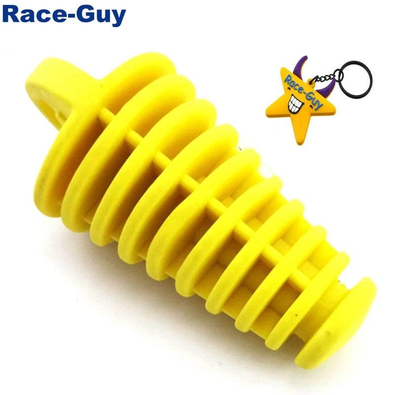 Yellow Exhaust Muffler Bung Cleaner Wash Plug For Pit Dirt Bike Motorcycle Motocross UTV ATV