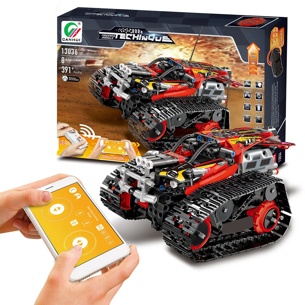 

Hot Sale 388PCS DIY Assembly Electric Stunt Racing Crawler Building Blocks 2.4G APP Voice Control Racing Crawler Building Blocks