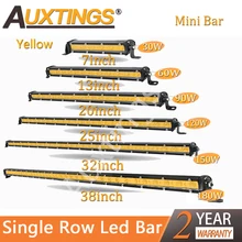 Auxtings " 13" 2" 25" 3" 38" Супер Мини Тонкий Однорядный желтый светодиодный светильник, рабочий светильник для внедорожника, внедорожника, 12 В, 24 В