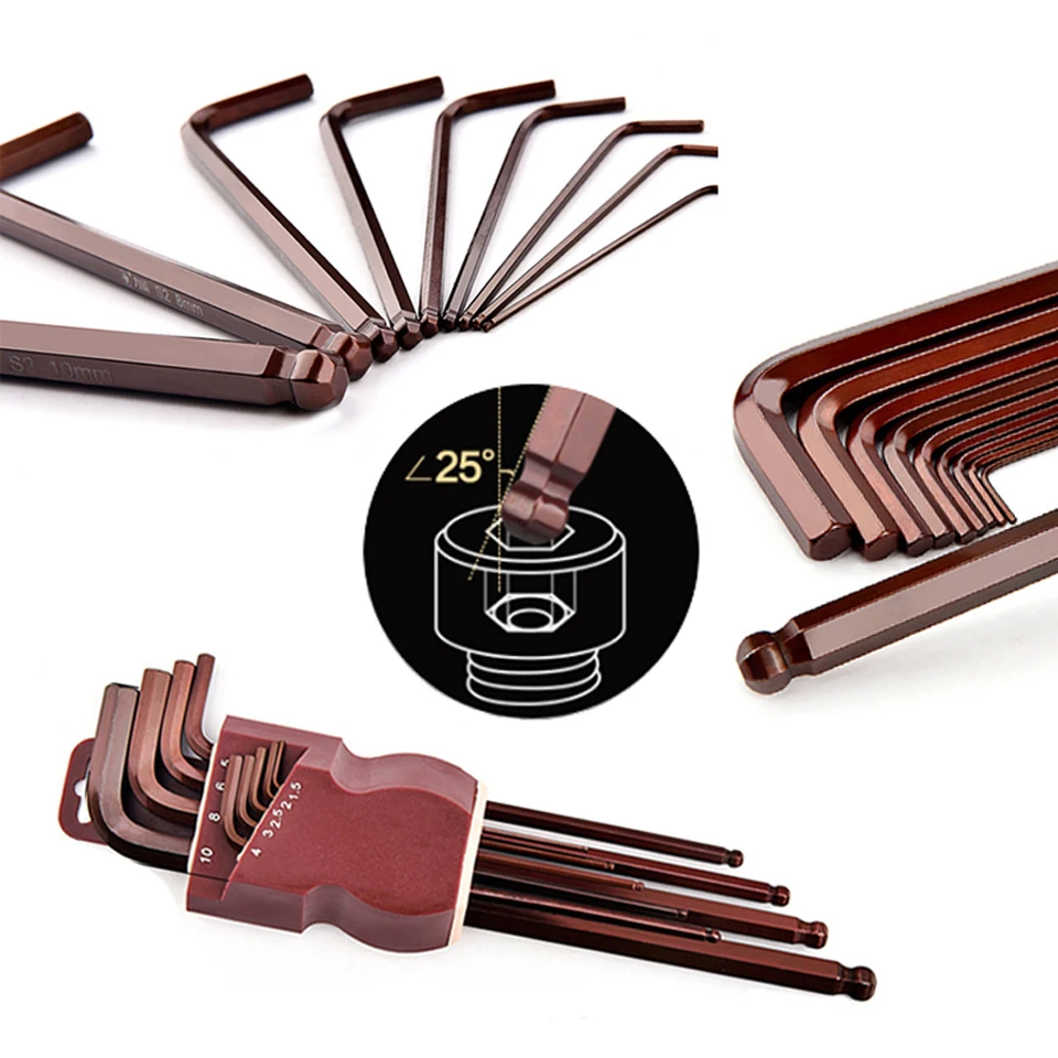 

Double End Allen Keys Tools 9pc Multifunctional Hex Key Wrench Set Hexagon Wrench Anahtar Takimlari Llaves Allen Imbus Alyan