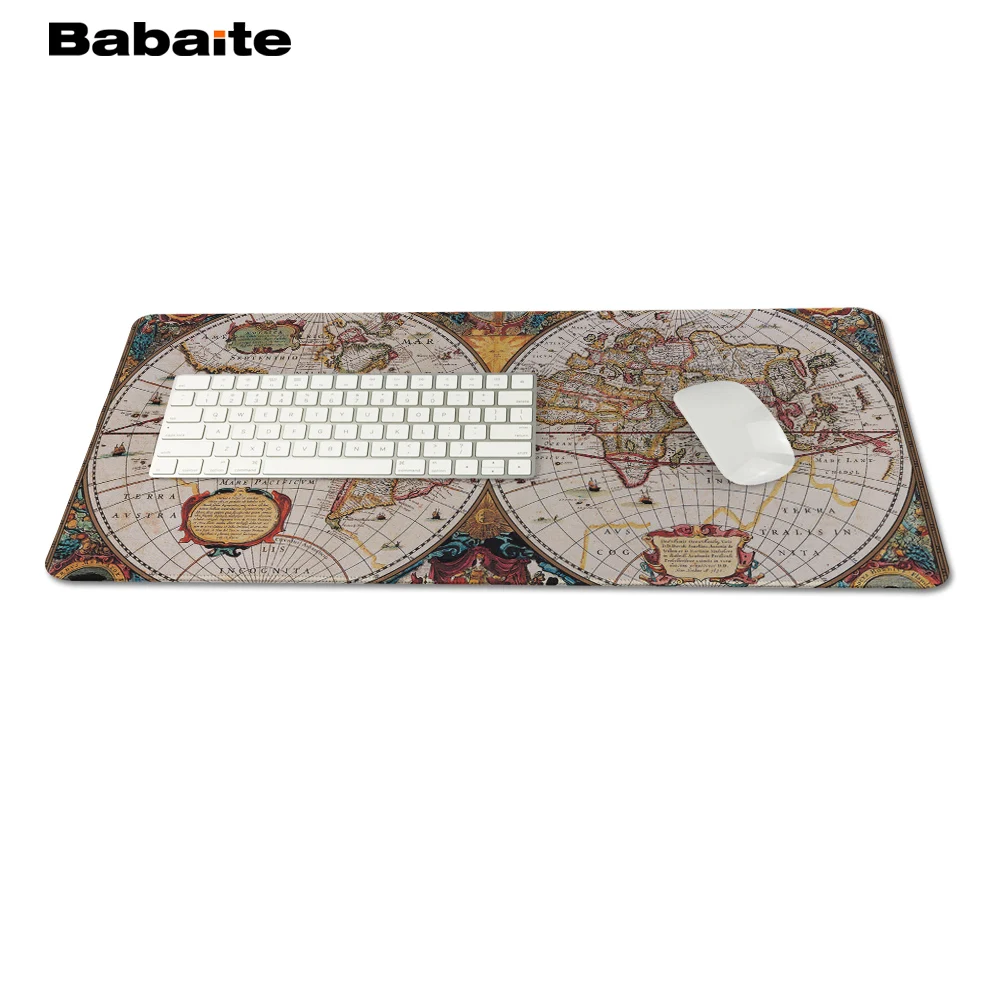  Babaite Retro Mapa Sveta Speed Gaming Edition Mouse Pad 900 * 300mm XL Edge of Locking Mouse Pad fo