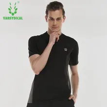 Vansydical Для мужчин футболка быстросохнущая дышащая Фитнес футболки Для мужчин Спорт Бег Баскетбол рубашка Slim Fit Gym Бег Футболки