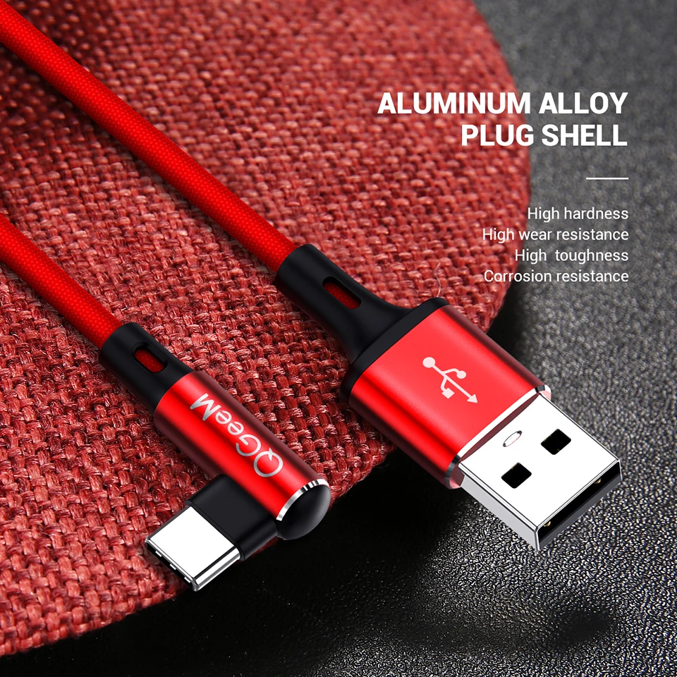 Кабель QGEEM USB Type C для Samsung Note 8 S8 Xiaomi mi A1 кабель сотового телефона типа быстрой