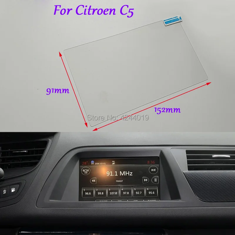 

Tommia Car Styling GPS Navigation Screen Glass Protective Film Sticker DVD Protective Film For Citroen C5 Car Accessories