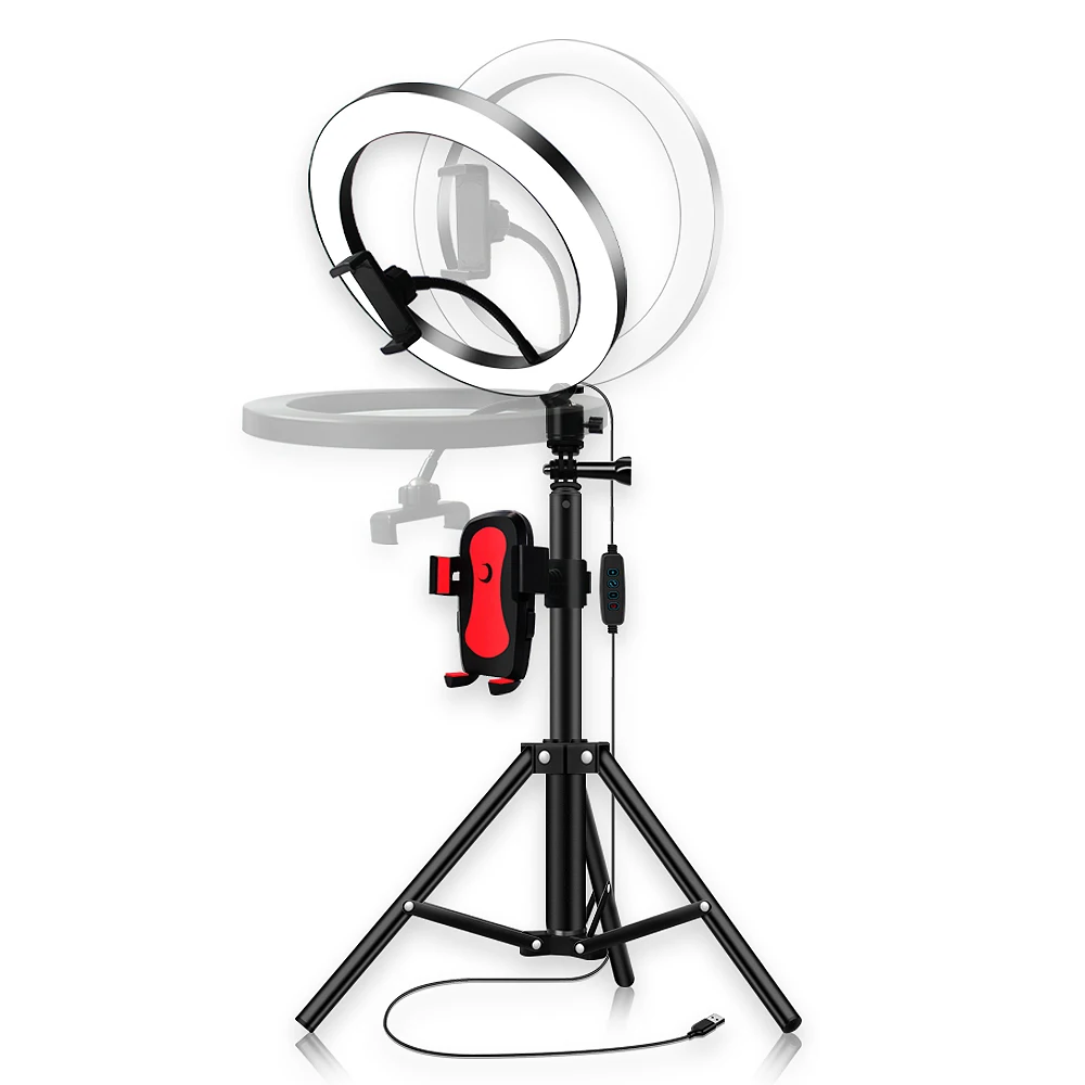  10inch 26cm Selfie Portrait LED Ring Light for Cellphone Camera Video Record Makeup 1.8m Height Tri - 32979887765