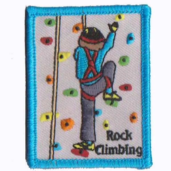 Embroidery Rock Climb Logo Patches Made by Twill with Merrow Border Competitive Price Customized