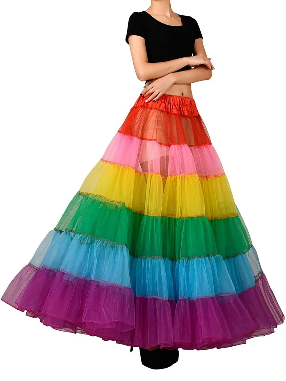 New Stock Fashion Simple Women Skirts Petticoat Crinoline Floor Length