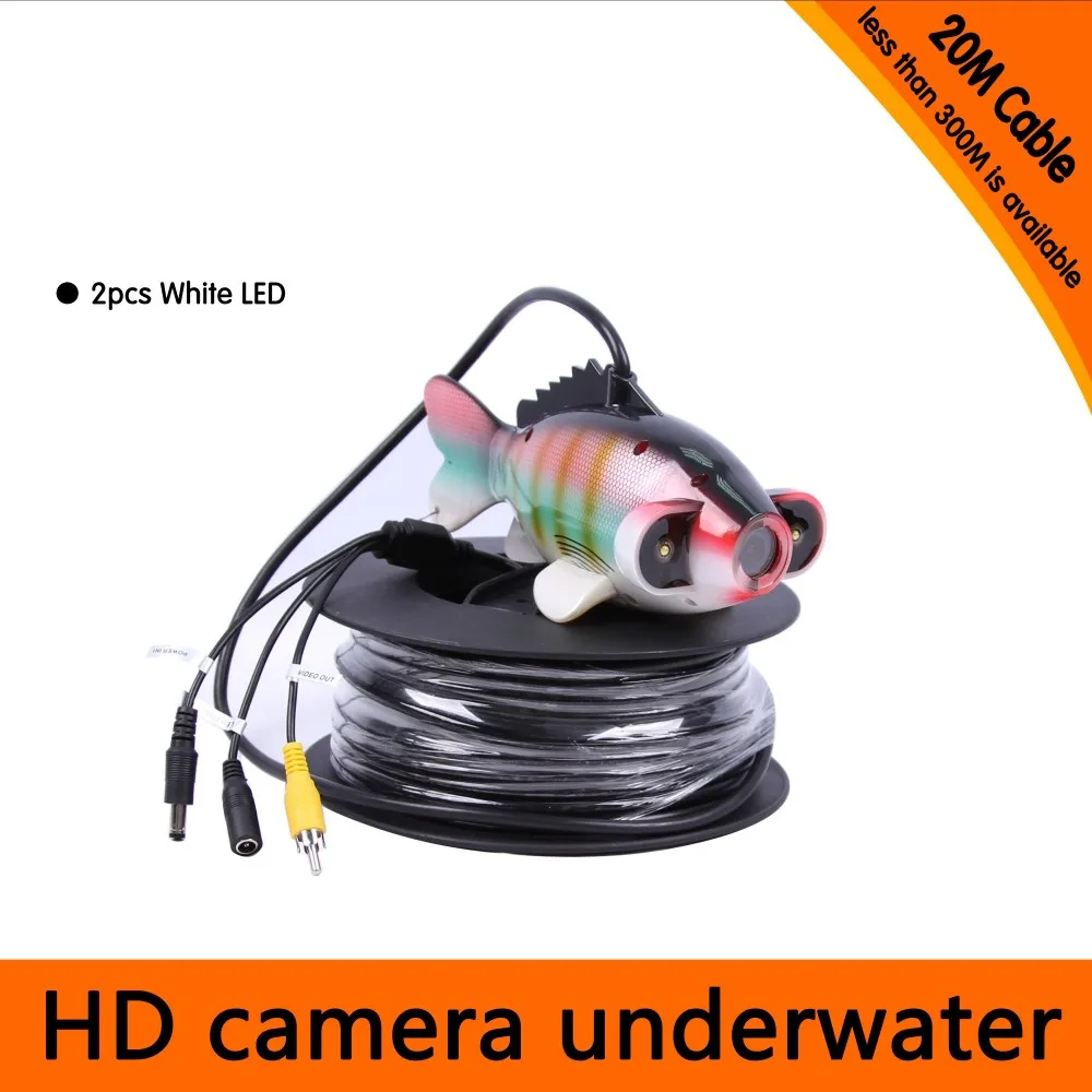 

20Meters Depth Fish Like Underwater Camera with 2PCS 2 walt white LEDS for Fish Finder & Diving Camera