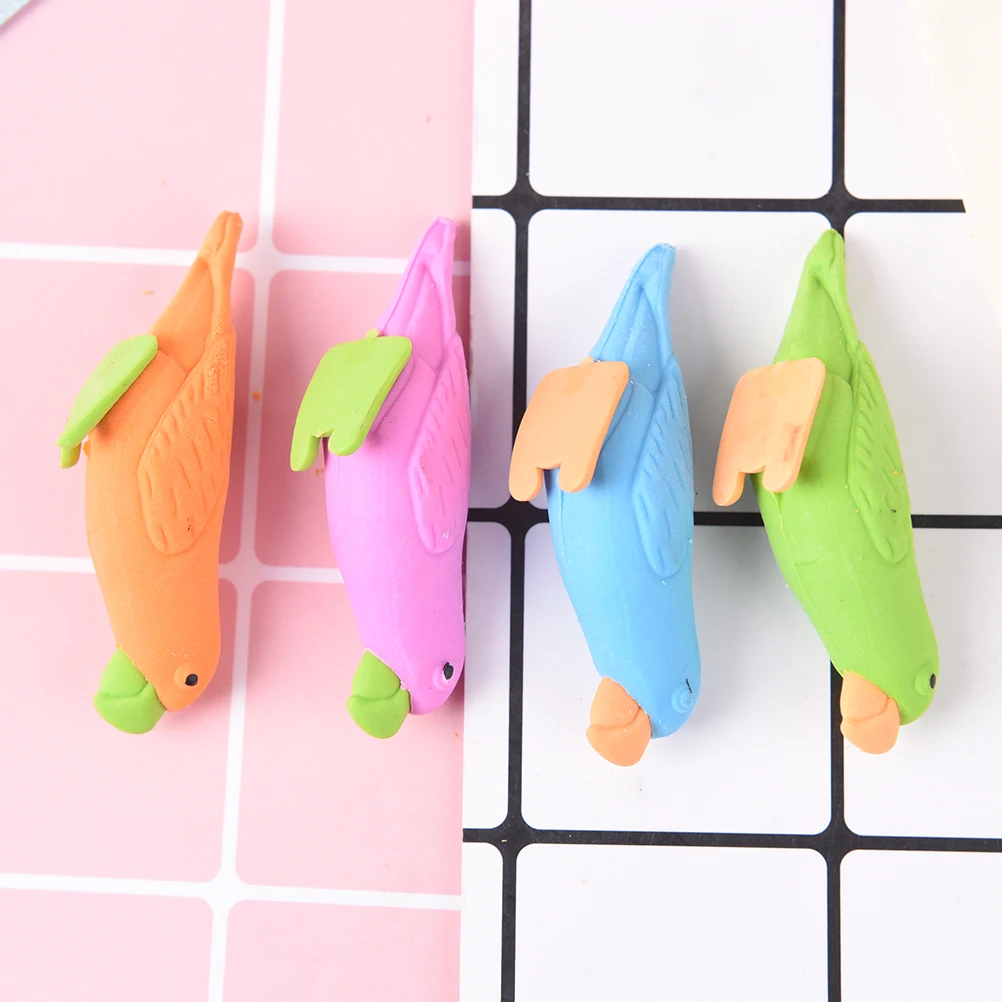 

2 Pcs/lot Eraser Lovely Parrot Modelling Eraser Kid Stationery Gift Kawaii School Supplies