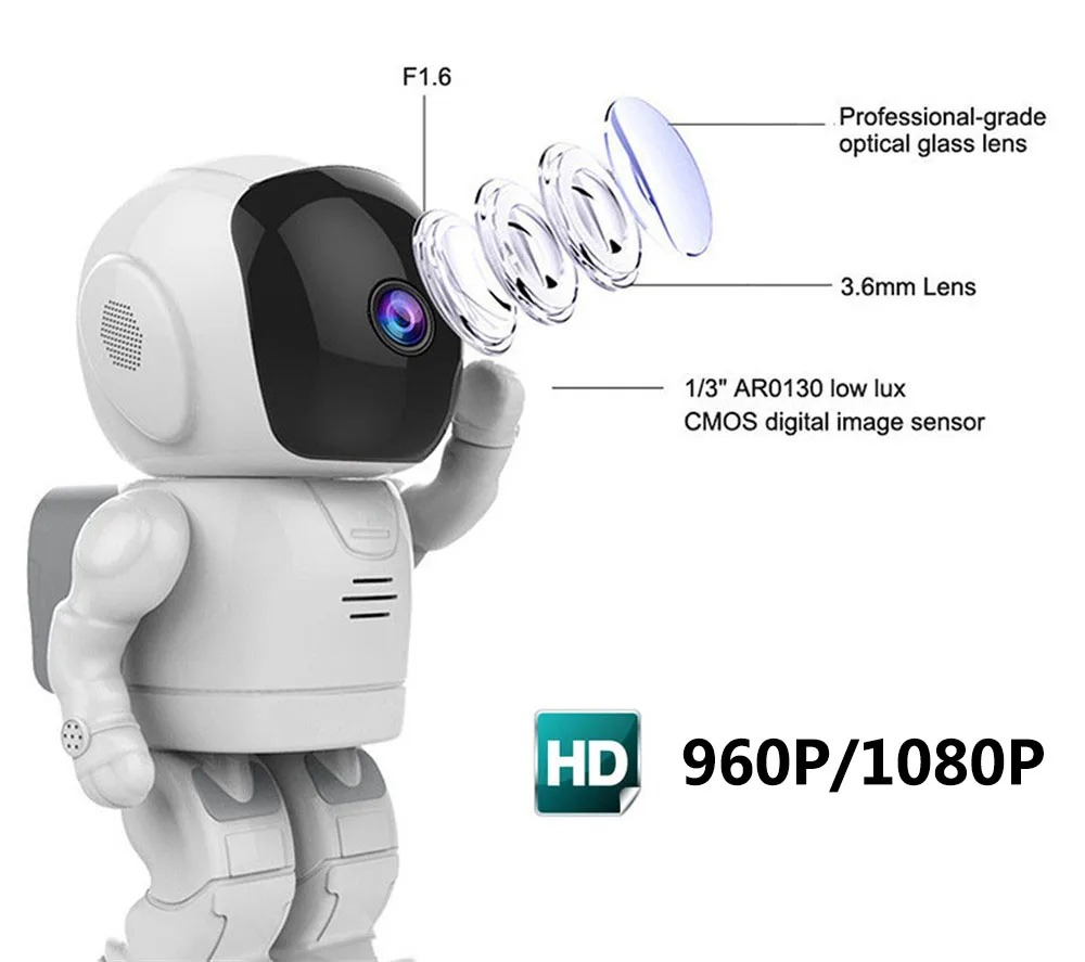Wistino HD 1080P CCTV Wireless IP Camera PTZ WIFI Robot Camera Night Vision Surveillance Smart Home Video Baby Monitor Indoor  (6)