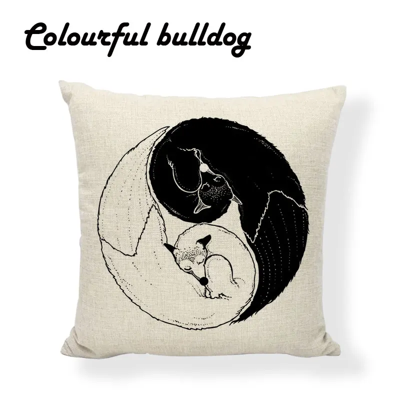 Модный чехол для подушки с принтом собаки Щенка Мопса Бультерьера тропический