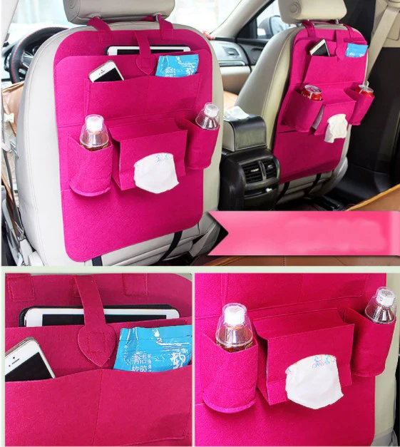 Retires Car Seat Storage Bag Auto Multi-Pocket Felt Covers Organizer Storage Holder Seat Back Organizers 