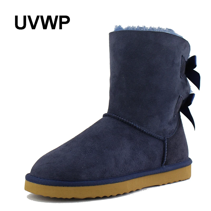 UVWP Top Quality Real sheepskin Leather Women Snow Boots 100 Natural