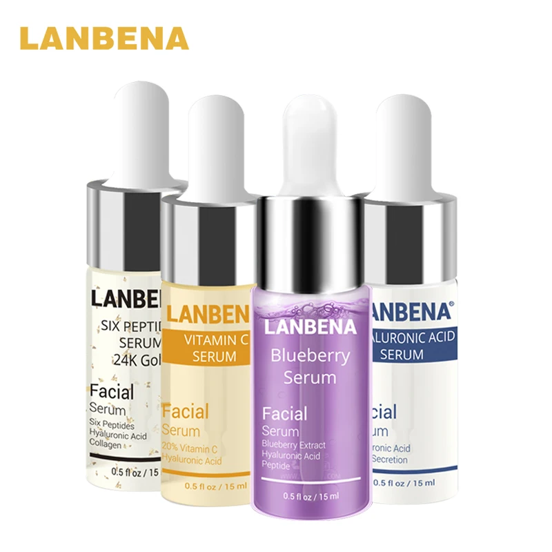 

LANBENA Blueberry+Hyaluronic Acid+Vitamin C+24K Gold Six Peptides Serum Anti-Aging Spots Whitening Moisturizing Skin Care Serum