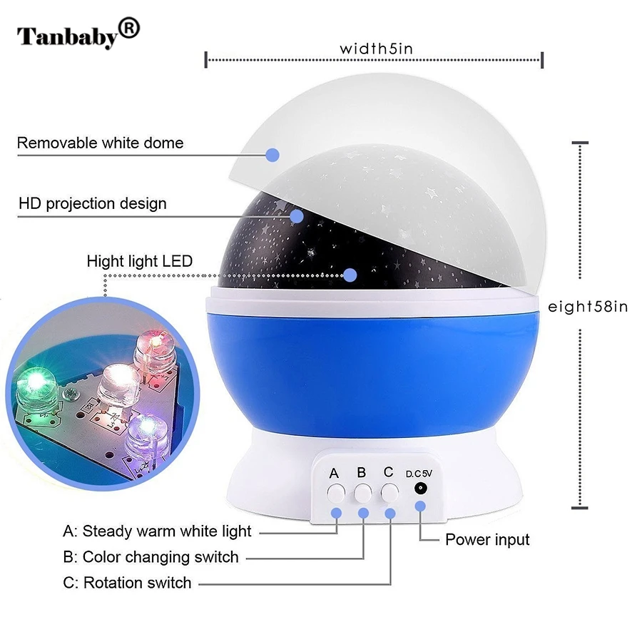 Звезда Луна Небо автоматический поворот мечта светодиодный ночной Светильник Романтический лампы проектора проектор Декор дети ребенок Abajur Infantil