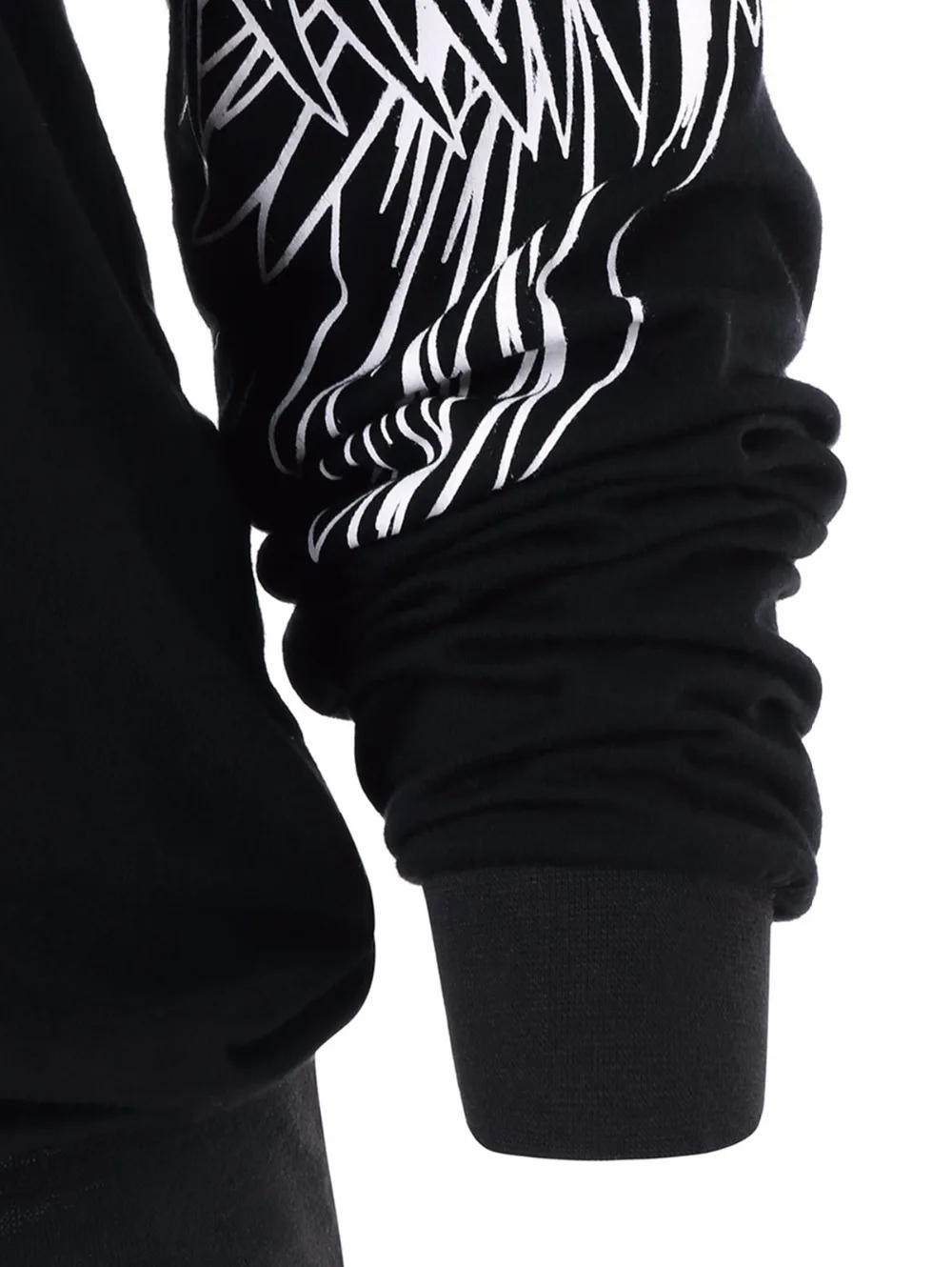 VESTLINDA One Shoulder Wing Print Long Sleeve Top Women Casual T Shirt Ladies Female Black T-Shirt 2018 Fashion Women Clothing 6