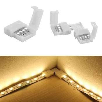 

1Pcs Hot 4Pin RGB L T X Shape LED Connector Clip For Connecting Corner Angle 5050 RGB LED Strip Light Solderless PCB Board 10mm