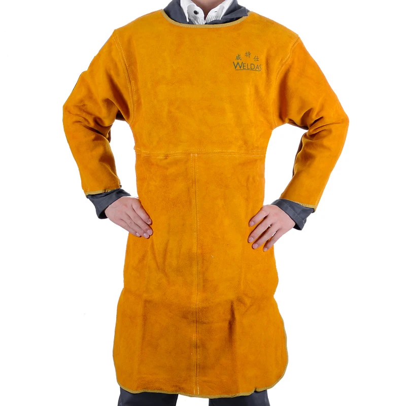 Buy leather welder aprons welder's aprons long sleeve