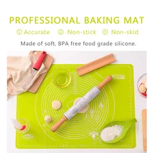 Кухонный силиконовый коврик для выпечки с измерениями мягкий 27,2 на 19,7 дюйма очень большой не скользящий антипригарный прокатный кондитерский коврик