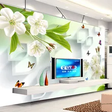 Пользовательские фрески обои современные 3D стерео Слива бабочка фото настенная Ткань Гостиная ТВ диван фон настенное покрытие домашний декор