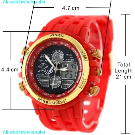 Бренд Alexis Dual Time Smart Red Gold тон элегантная Дата вода сопротивление Gen не аналоговые цифровые часы мужские спортивные часы montre homme