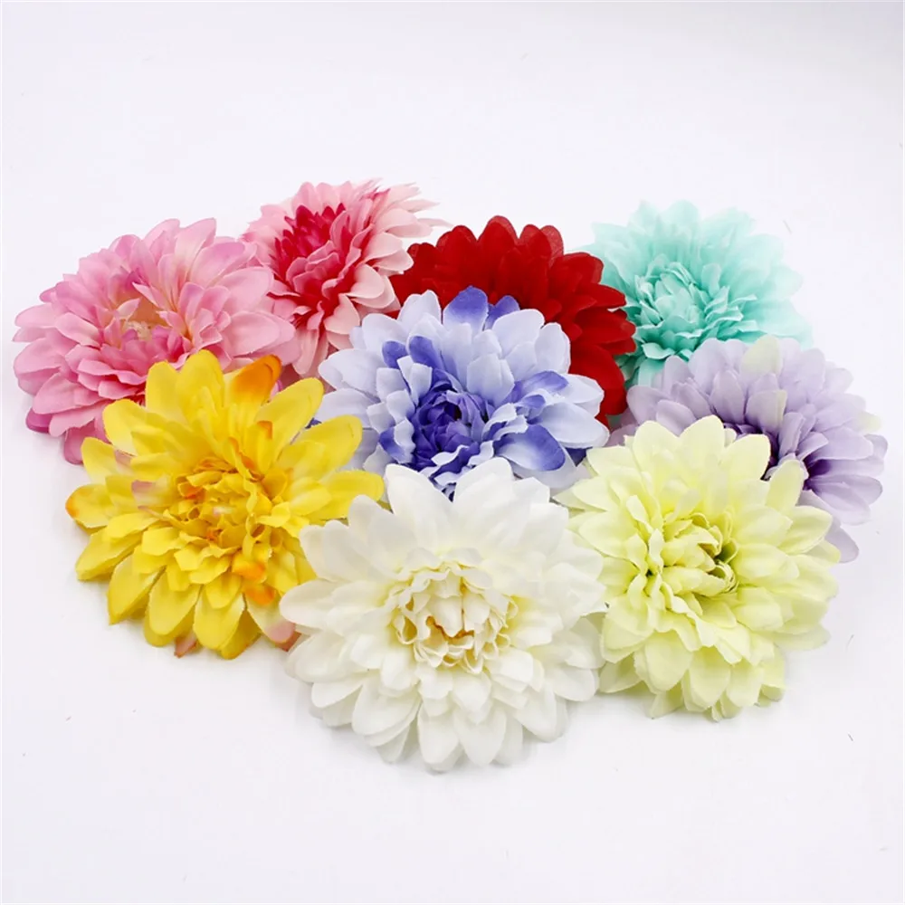 10PCS Colorful Artificial Silk Flowers Head High Quality DIY Decoration For Home Wedding Party