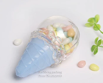 

CutyCreative Ice Cream Shape Plastic Candy Box Cute Birthday Party Weedding Supplies Shower Personality Gift Chocolate BOX100pcs
