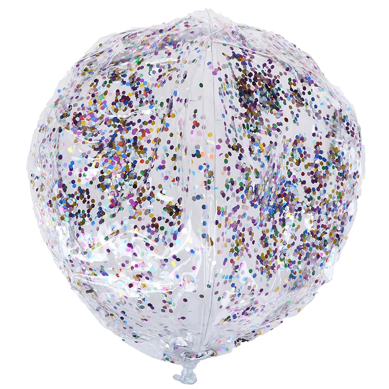 Шикарный прозрачный шар для плавания игрушки круглые надувные блестки внутри пляжный мяч для бассейна, погружаемый в воду детская игрушка