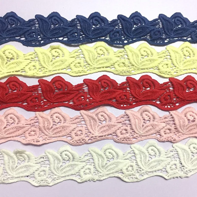 

Cotton High quality 1yards Lace Ribbon Tape Width 50MM Trim Fabric DIY Embroidered Net Cord For Sewing Decoration african lace