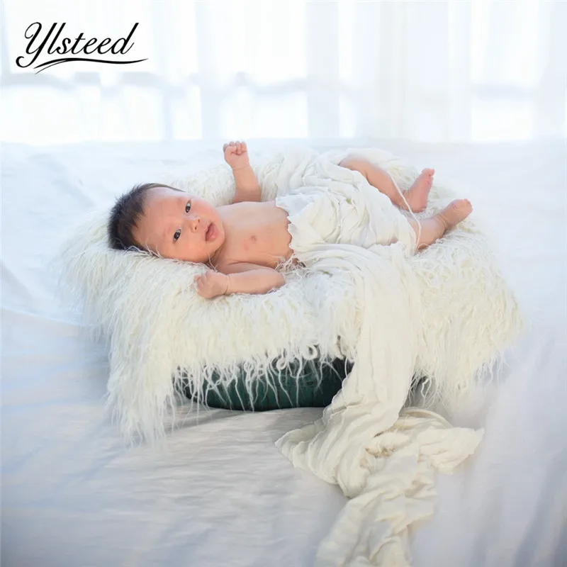 New Newborn Photography Props Faux Fur Basket Filler Stuffer Photo