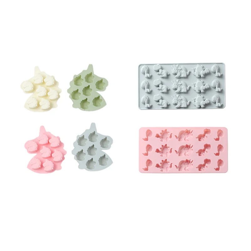 

1Pcs Silicone Dinosaur Unicorn Chocolate Soft Candy Sugar Ice Cube Mould Cute Cartoon Birthday Party DIY Dessert Cookie Mould,Q