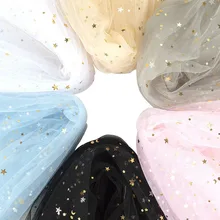 Горячая Распродажа, 1 м/лот, ширина 160 см, средняя Тюлевая сетчатая ткань, партия, Тюлевая Свадебная юбка, трикотажная ткань, ткань для метра, звезда, D20