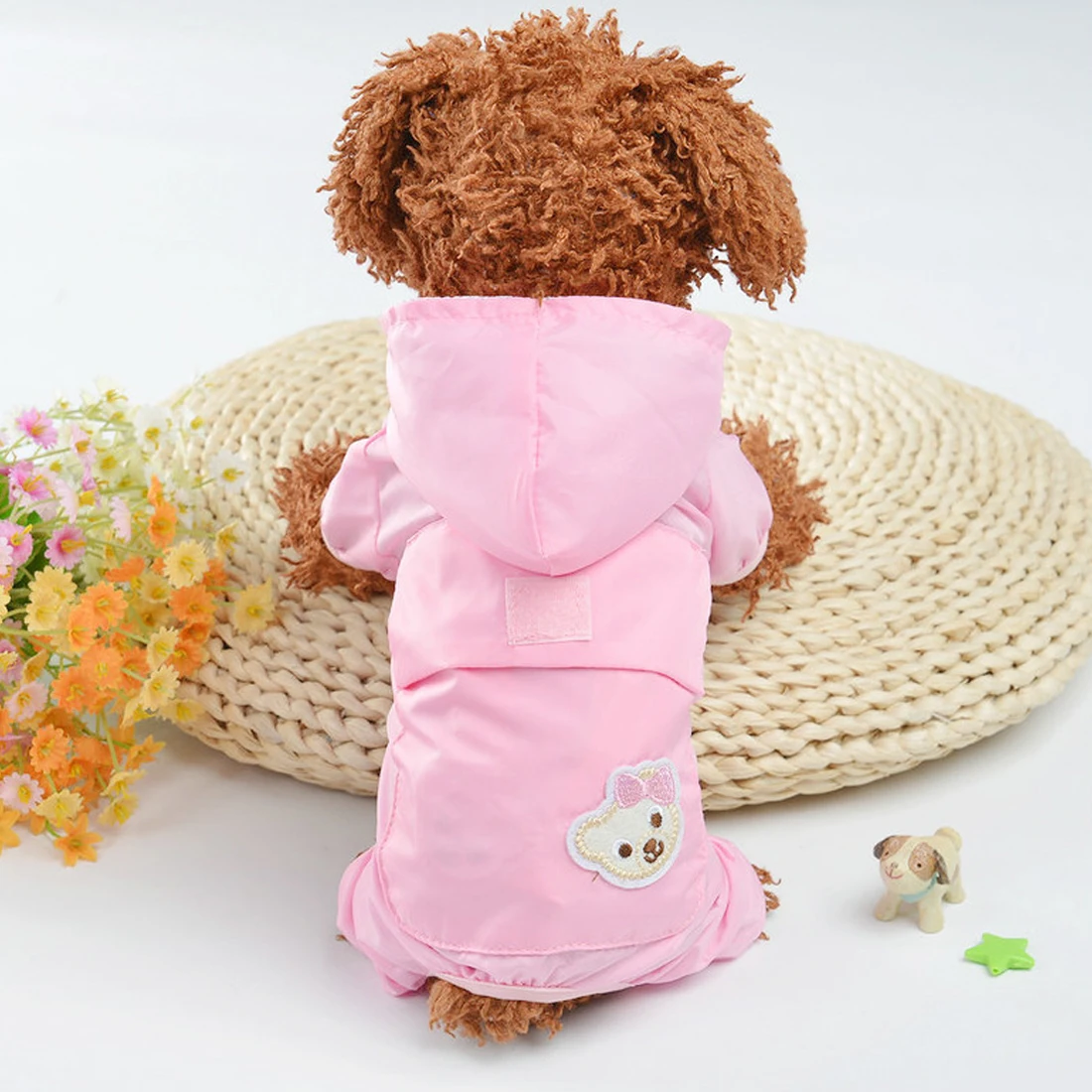 

Cute Pet Dog Raincoat Clothes Dog Puppy Outdoor Casual Waterproof Pink Jacket Costumes Rain Coat For Dog Clothes Raincoat
