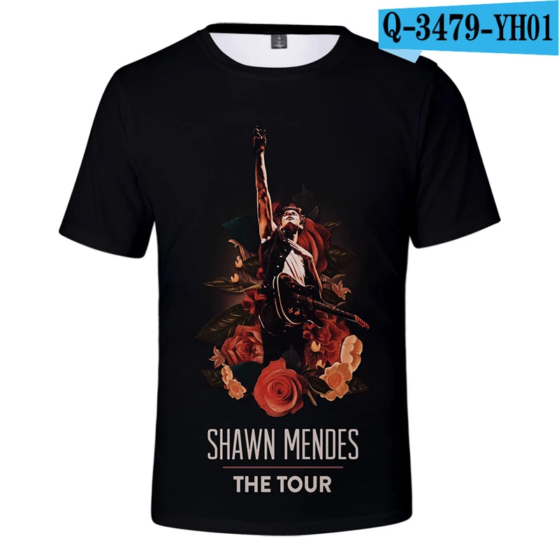 

Shawn Mendes Tshirt Canada Popular Singer Summer Short Sleeve Tees Printed 3d Clothing Kpop Style Japan Flower Harajuku Shirts