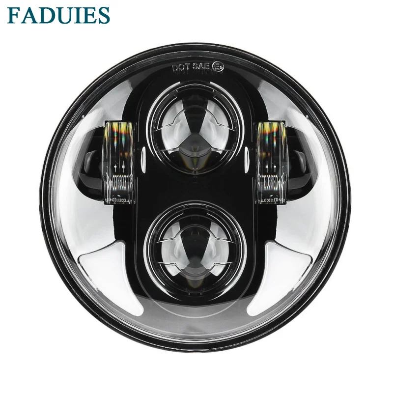 1 Motorcycle 5-34 5.75 Round LED Projection Daymaker Headlight DRL for Harley Davidson Headlamp  (1)