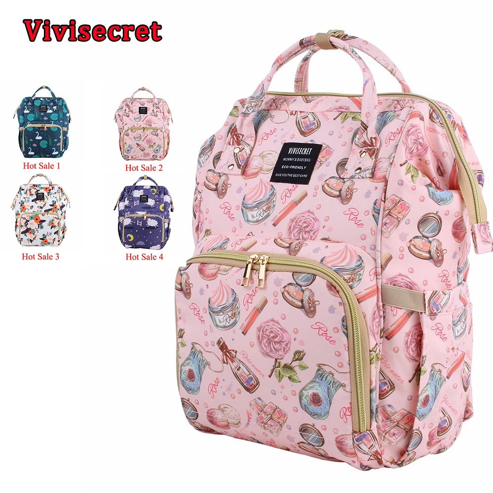 

New Printed Mummy Bag Maternity Diaper Bag Multi-functional Light Fashion Nappy Backpack Waterproof Nursing Baby Bags for Mom