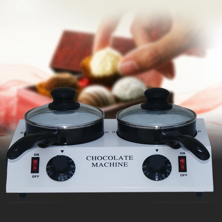 

mini Double dipping pots electric Ceramic chocolate melter machine warmer cream butter melter pan chocolate melting furnace