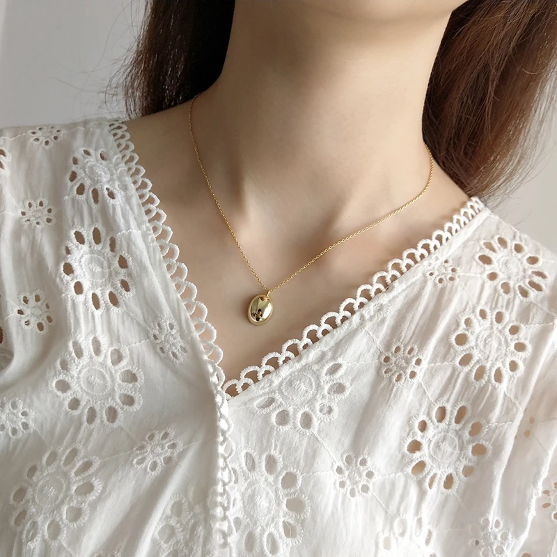 semicircle pendants necklace gold fashion simple Geometric exquisite ...