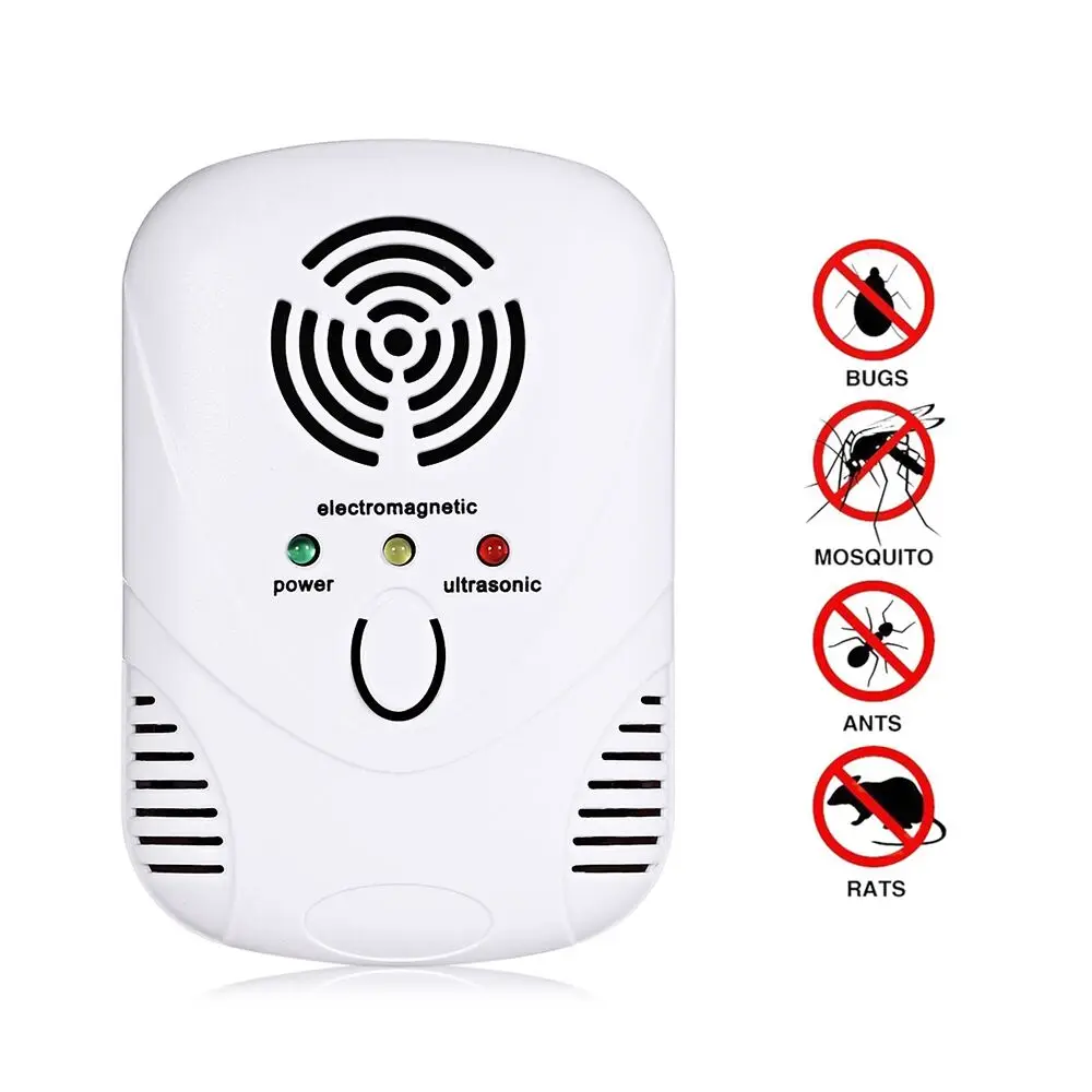 

Electronic Ultrasonic Pest Control Repeller 110-250V Mouse Killer Cockroach Trap Mosquito Insect Rats Spiders Control US/EU Plug