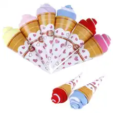 Портативный двойной цвет милый мягкий полотенце в форме мороженого Подарок услуга для свадебной вечеринки случайный цвет