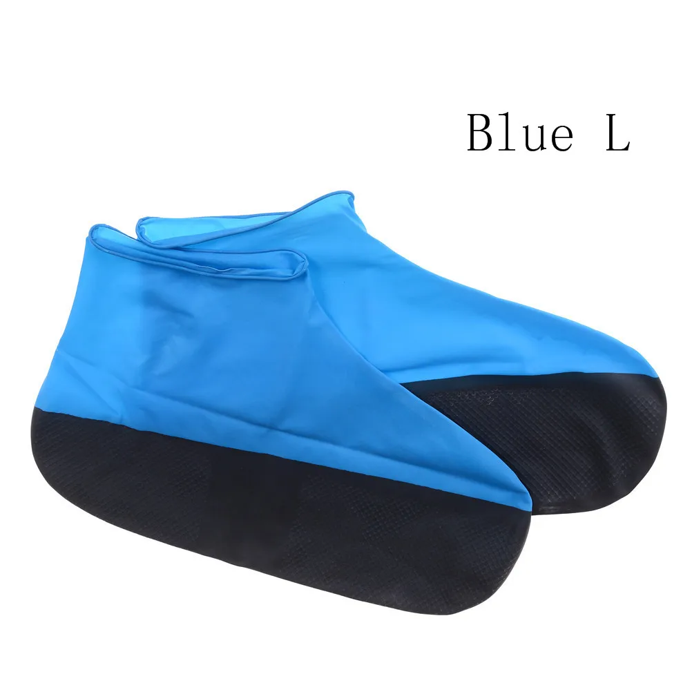 Водонепроницаемые бахилы для мужчин и женщин, эластичные латексные дождевики, легко переносить обувь, устойчивый Защитный изоляционный элемент, 1 пара - Цвет: Blue-L
