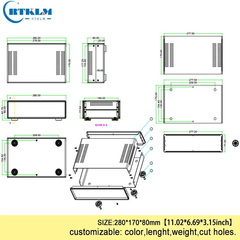caixa de plastico diy 244100 59mm ip68 03