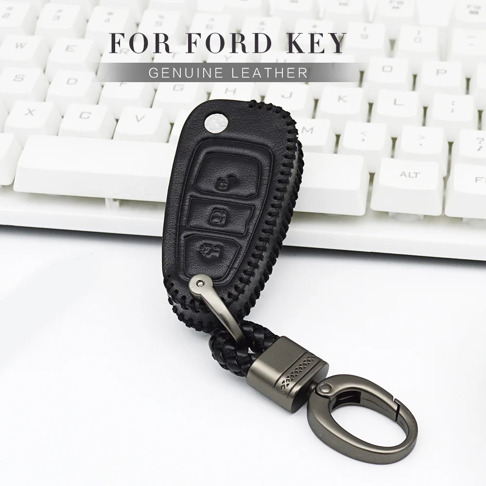 Чехол для автомобильного ключа из натуральной кожи чехол Ford Mondeo MK4 MK3 4 Focus 3 MK2 Kuga 2017