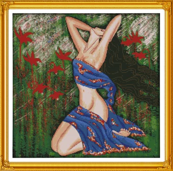 

Dancing Lightly and Flying(2) people home decor Cross Stitch kits 14ct white 11ct print embroidery DIY handmade needlework wall