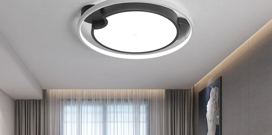 Акриловые кольца, современный светодиодный светильник для гостиной, спальни, столовой, белый/черный светодиодный светильник