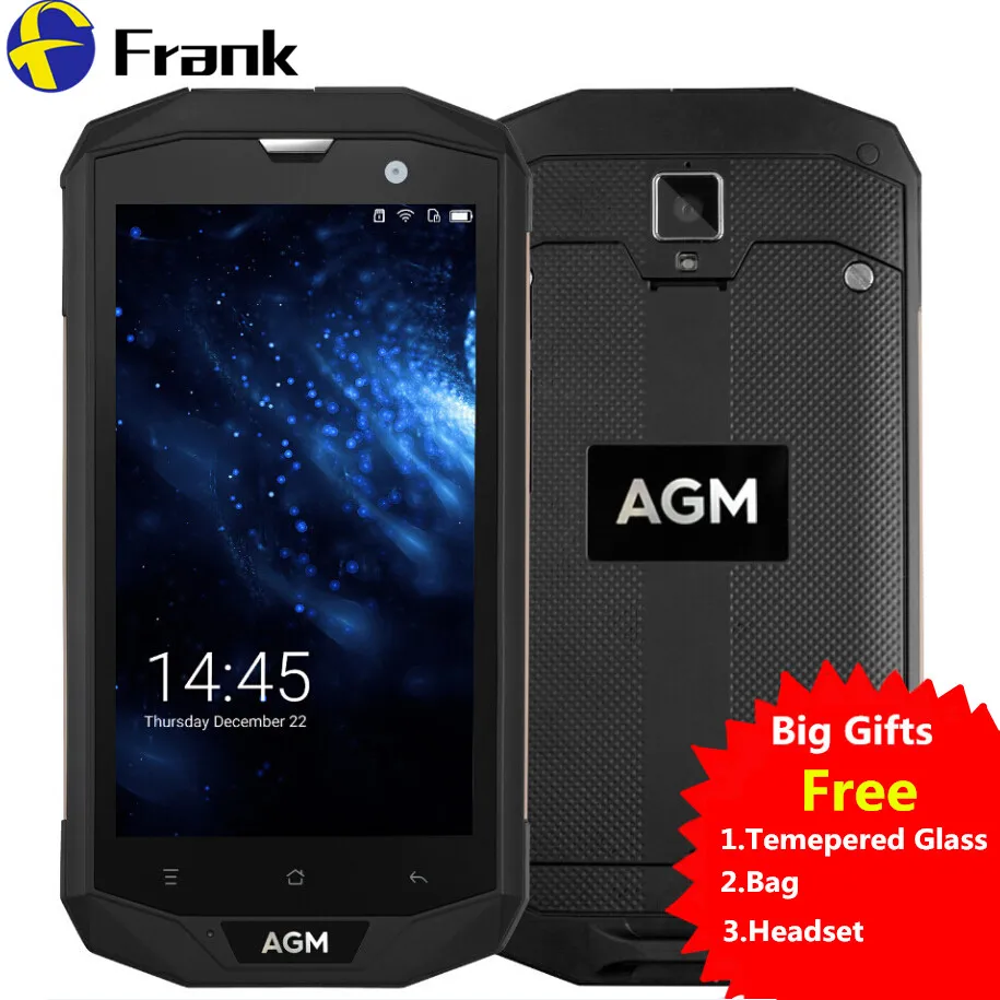 

BigGifts Original AGM A8 Waterproof phone shockproof 4050 mAH 3G RAM 32G ROM 13.0MP 4G LTE Quad Android 7.0 IP68 SmartPhone