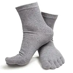 Для мужчин Хлопковые носки пять пальцев ног Дышащие носки бейсбольные носки чистого упражнения 5 цветов