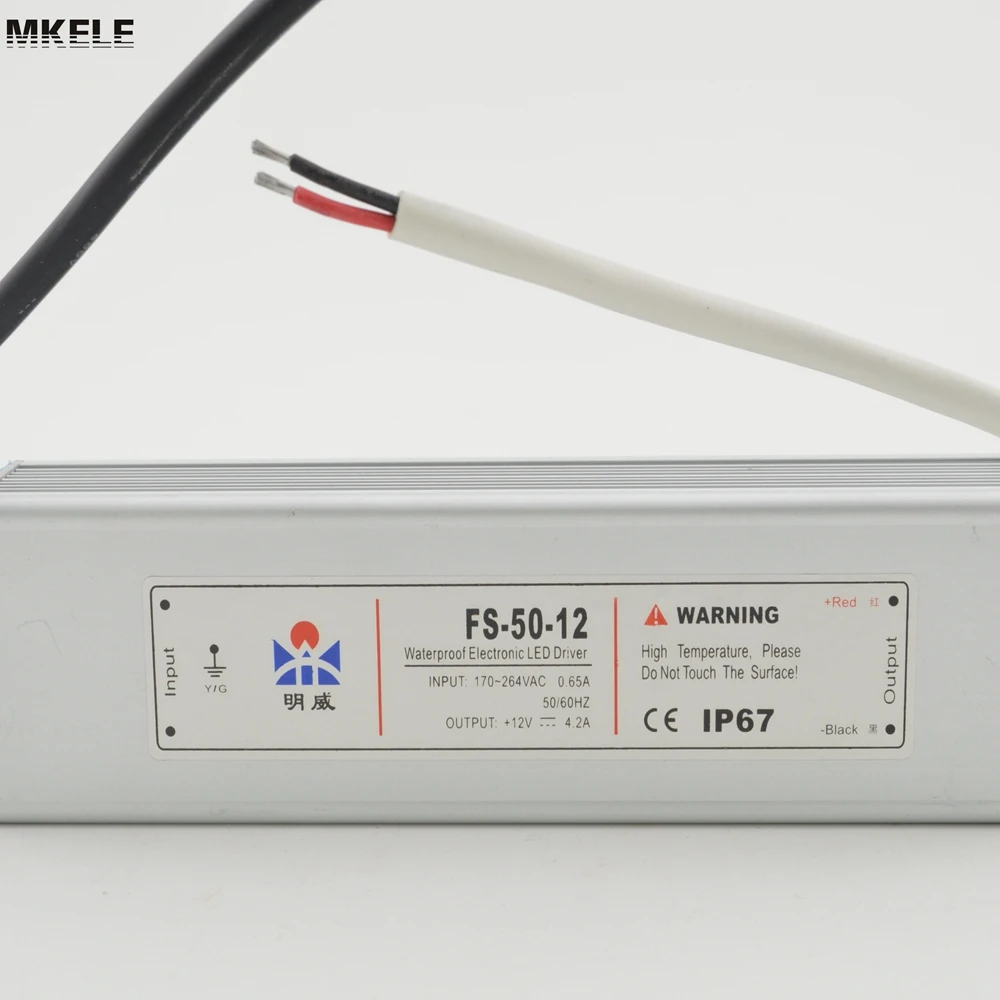 

high quality FS series single output CE approved 50w waterproof led 12v 50w ip67 FS-50-12 4.2A 12vdc free ship