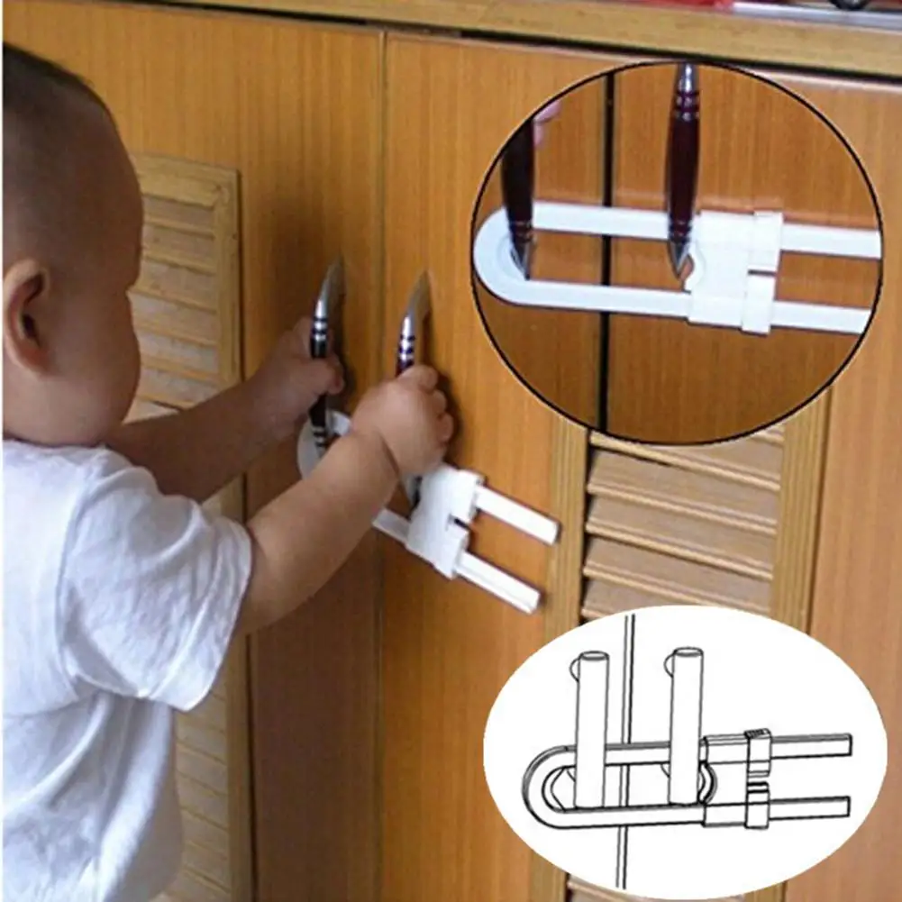 

1PC Baby Safety Lock U-shaped Children Lock Safety For Cabinet Door Drawer Security Protector Baby Care Tool